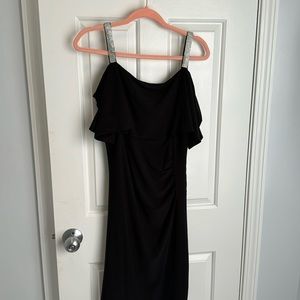 Black Cold Shoulder Cocktail Dress